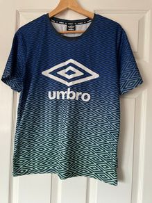 Umbro Geometric Print Top - Size 16 - Blue/Green Gradient