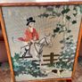 Vintage Tapestry Fox Hunt Oak Fire Screen Tilt Top Table Image 3