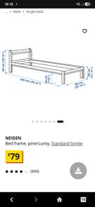 ikea single NEIDEN pine bed