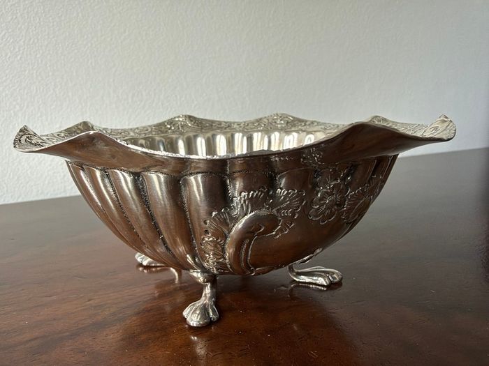 Vintage Ornate Metal Footed Bowl