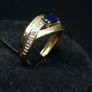 Vintage 18K Gold Ring with Blue Stone Size 49.5 Image 4