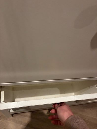 Slim white shoe cabinet