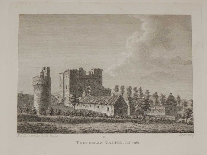 Torfeekan Castle County Louth 1797 Antique Print