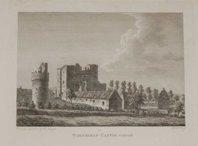Torfeekan Castle County Louth 1797 Antique Print