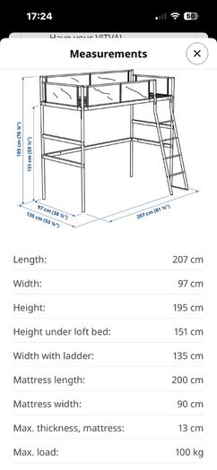 IKEA Vitval loft bed / bunk bed