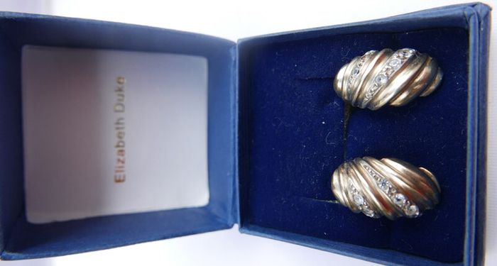 Vintage Sterling Silver  Earrings 1980s Gold Plated Shell Design 4,70g
