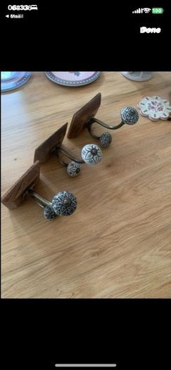 Decorate wall hook with ceramic knob