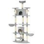 Cat Tree with 2 Hammocks and 2 Cat Caves incl. Toys Plush Sisal Rope Light Gray Image 5