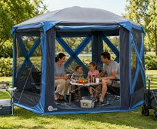 Pop Up Gazebo Tent for 4-6 Persons Family Tent Floor Pan Waterproof