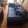 Dark Blue leatherette sofa Image 4