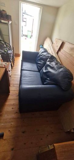 Dark Blue leatherette sofa