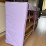 Solid Timber and Canvas Bedroom Shelving Unit Image 3
