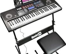 61 Key Keyboard Piano Kit with Bench, Stool, Sustain Pedal, Headphones & Lessons