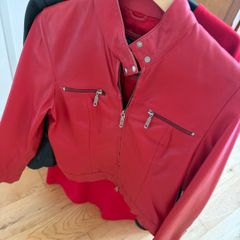 Real leather biker jacket