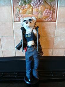 D S Nicholass Vintage Lady Motor Biker Teddy Bear  very rare.