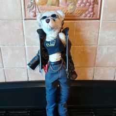 D S Nicholass Vintage Lady Motor Biker Teddy Bear  very rare.