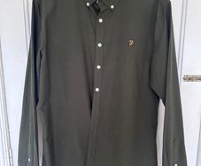 Mens Farah Khaki Army Green XL Slim Fit shirt BRAND NEW with tags