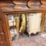 Late 19th Century Belgian Gothic Carved Oak Beveled Mirror Image 5