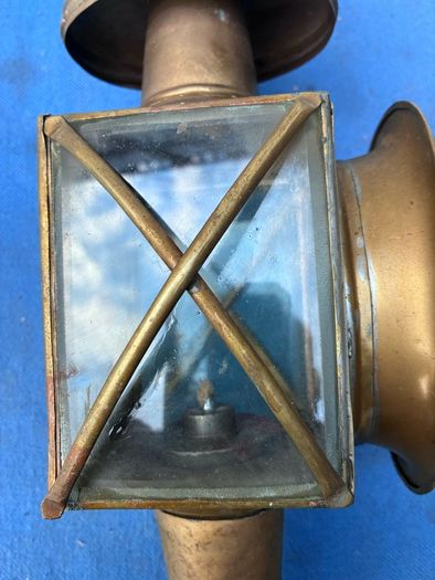 Old brass coach lamp