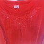 Red embroidered velvet long sleeve blouse size UK20 EU48 Postage included Image 2
