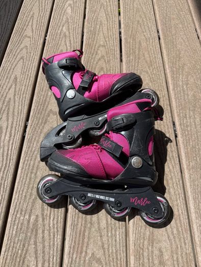 Adjustable K2 Marlee Girls Inline Skates - Pink/Black - Size 32/37