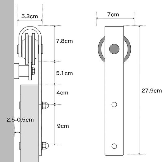 183CM/6FT Sliding Door Track Barn Door Hardware Kit Closet Rail Roller Accessory Adjustable Floor Guide