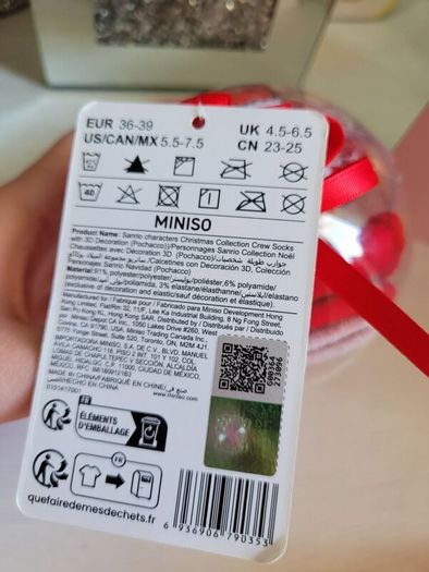 bnwt minisoxsanrio Christmas socks bauble