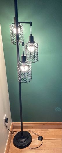 Black 3 light weaved floor lamp - Bulbs included