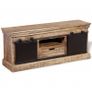 TV Cabinet with 2 Sliding Doors Solid Mango Wood 110x30x45 cm Image 3