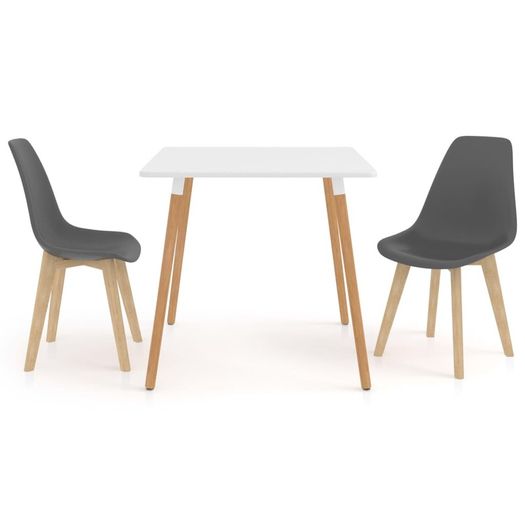 3 Piece Dining Set Grey