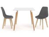 3 Piece Dining Set Grey