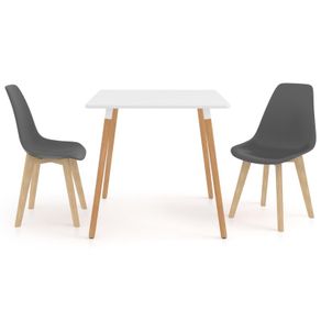 3 Piece Dining Set Grey