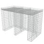 Gabion Wall for Garbage Bin Galvanised Steel 190x100x130 cm Image 2
