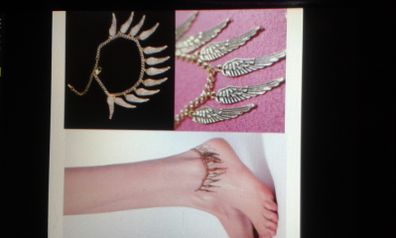New angle wings anklet bracelet.