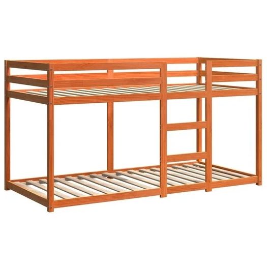 Bunk Bed without Mattress Wax Brown 75x190 cm Small Single Solid Wood Pine