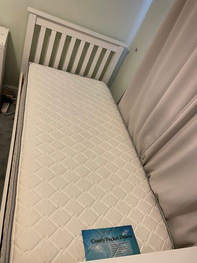 Single bed and mattress