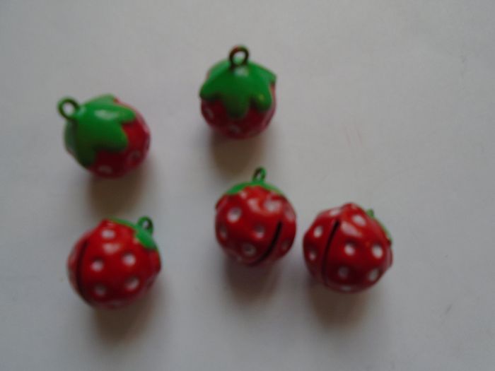 Jewellery making supplies, craft supplies, Strawberry charms, Bell beads,