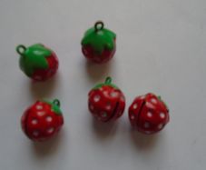 Jewellery making supplies, craft supplies, Strawberry charms, Bell beads,