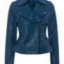 AS NEW - Mary Portas Aqua Marine soft genuine leather jacket Image 2