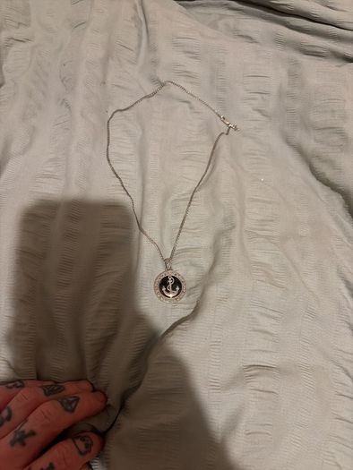 Sterling silver men's black onyx Celtic anchor necklace