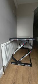 Metal office table with tempered glass top for sale