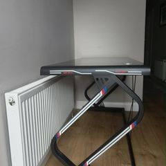 Metal office table with tempered glass top for sale