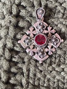 Silver Pendant With Ruby