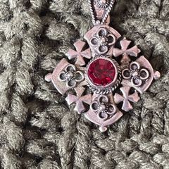 Silver Pendant With Ruby