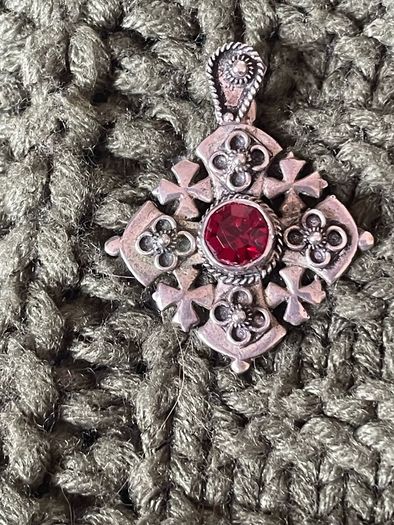 Silver Pendant With Ruby