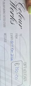 Tatto voucher for Colour Works
