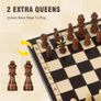 Chess Set | Wooden Chess Board Piece Set Games | 29x29cm Folding Chessboard for Storage | 2 Extra Queen | Strategy Educational Games for Kids and Adult Image 4