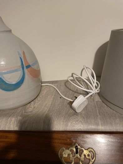 Large round pottery lamp