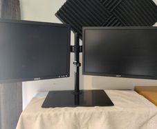 Dual Monitor Stand - 2x Monitors - cables incl.