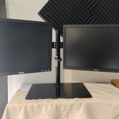 Dual Monitor Stand - 2x Monitors - cables incl.